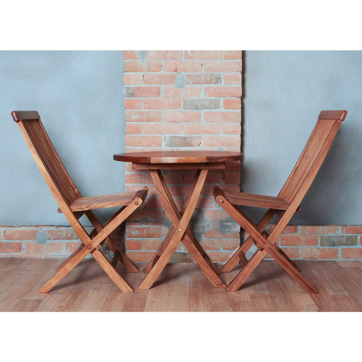 teak bistro foldable table chair set