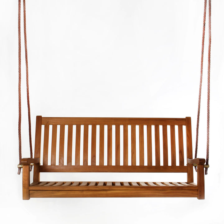 teak wood backyard swing bench seat