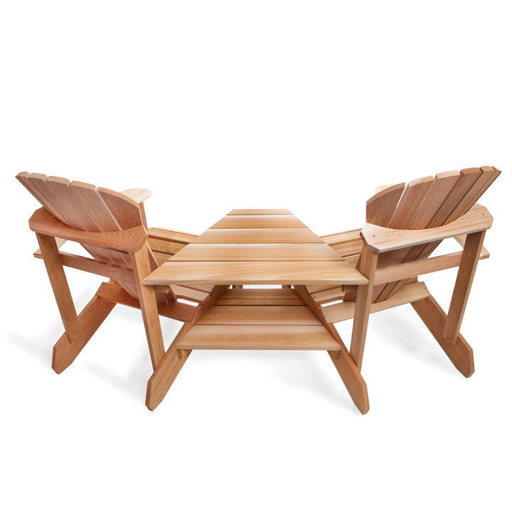 cedar adirondack chair set tete-a-tete