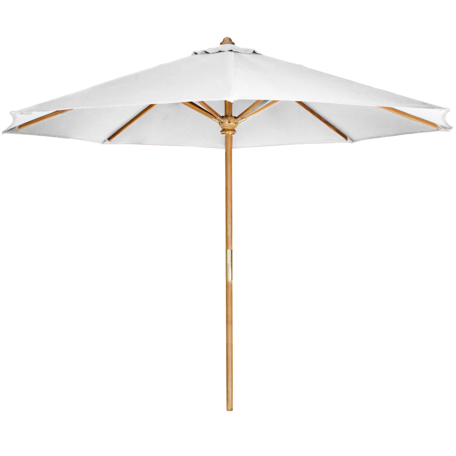 teak white umbrella canopy