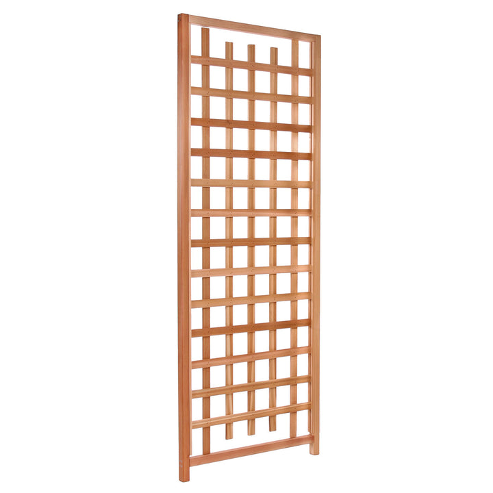 Cedar wooden lattice panel shown upright against a white background