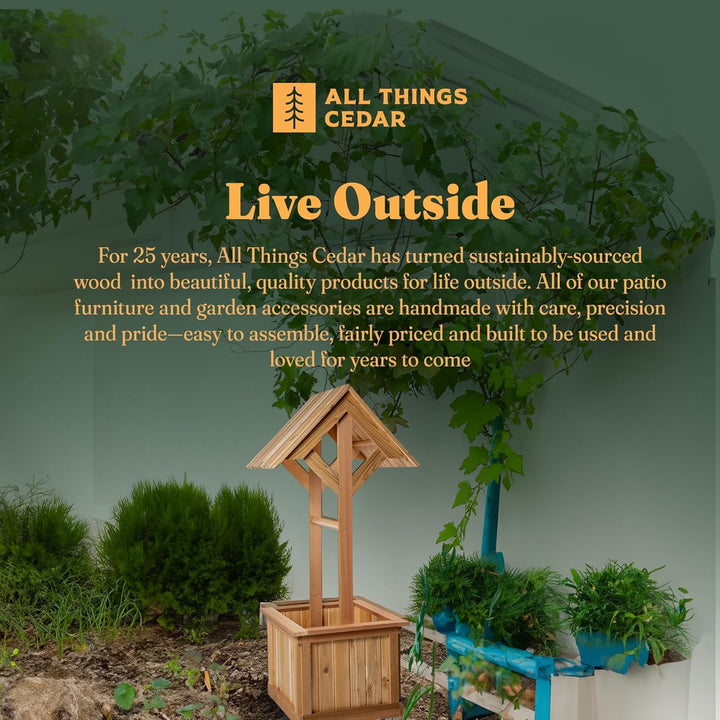 5-Ft Wishing Well Cedar Planter Box